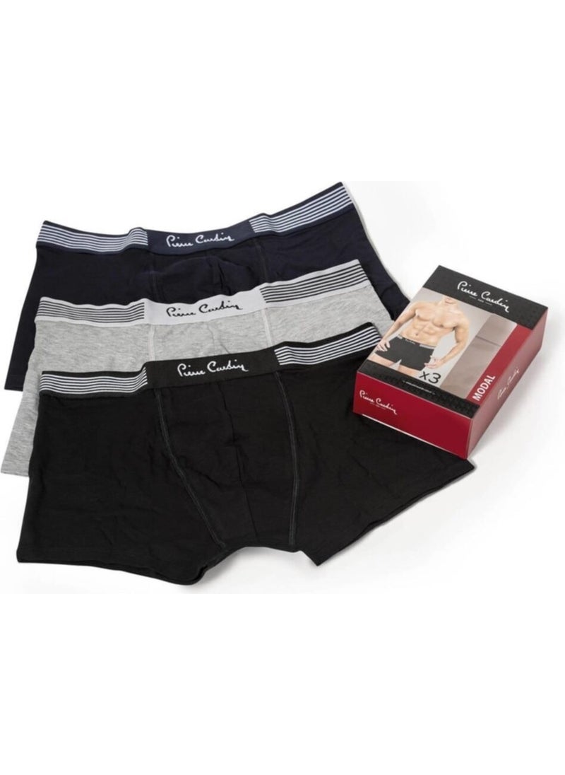 Modal 3-Pack Men's Boxer, Black Grey Navy Blue