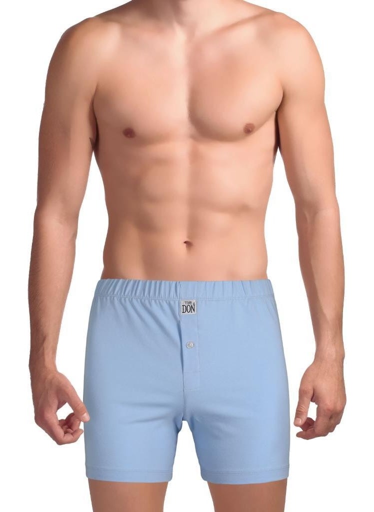 Traditional Long Leg Men's Boxer Light Blue Color