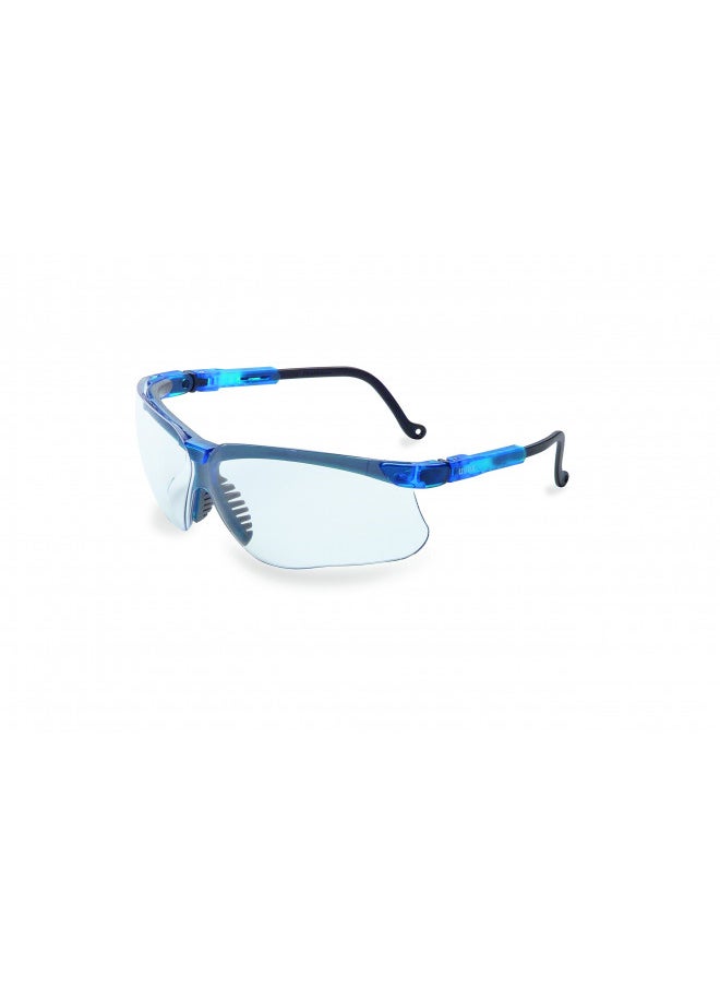 Uvex by Honeywell Genesis Safety Glasses with Uvextreme Anti-Fog Coating, Vapor Blue Frame