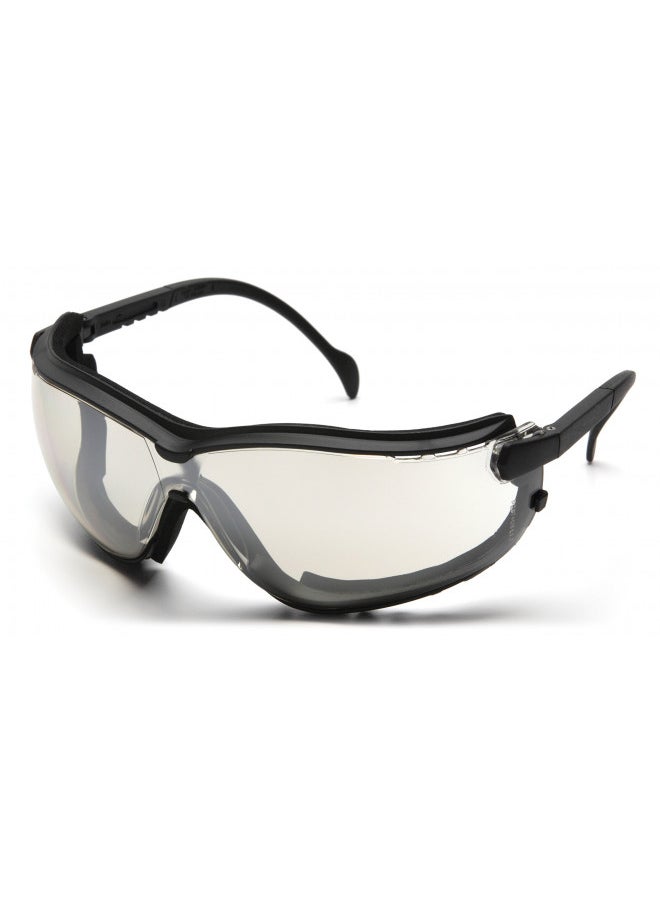 Pyramex V2G Safety Glasses, Black Frame/Indoor-Outdoor Mirror Anti-Fog Lens