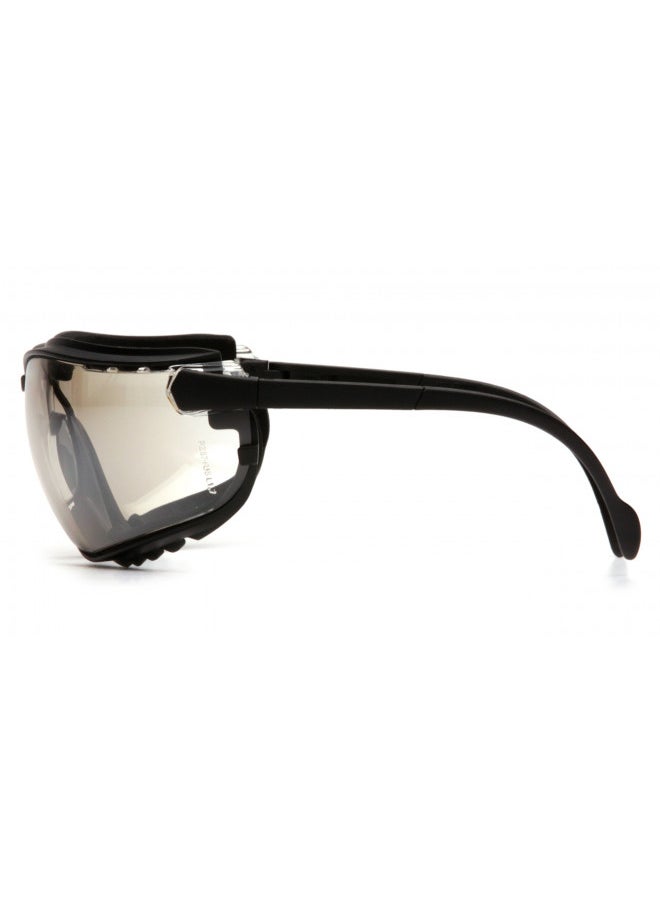 Pyramex V2G Safety Glasses, Black Frame/Indoor-Outdoor Mirror Anti-Fog Lens