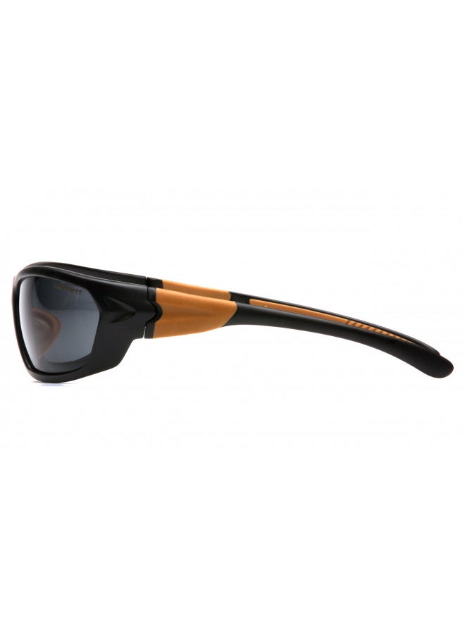 Carhartt Carbondale Safety Sunglasses with Gray Lens Black/Tan Frame, One Size