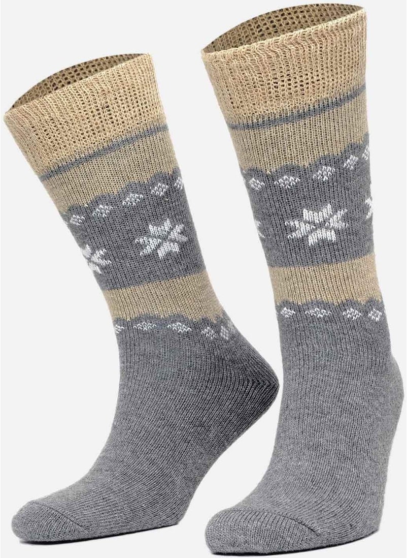 Egyptian Men's Alpaca Wool Winter 2 Pairs Grey/Anthracite Socks - M 3097 Ga