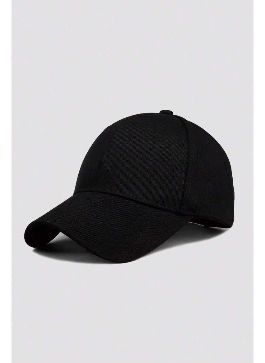 Unisex Basic Black Cap Hat - Adjustable