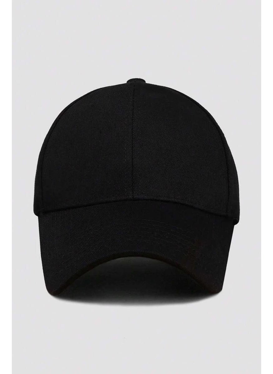 Unisex Basic Black Cap Hat - Adjustable