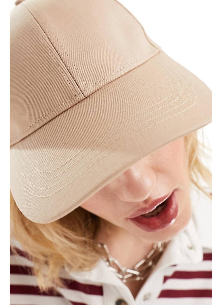 Unisex Basic Beige Cap Hat - Adjustable