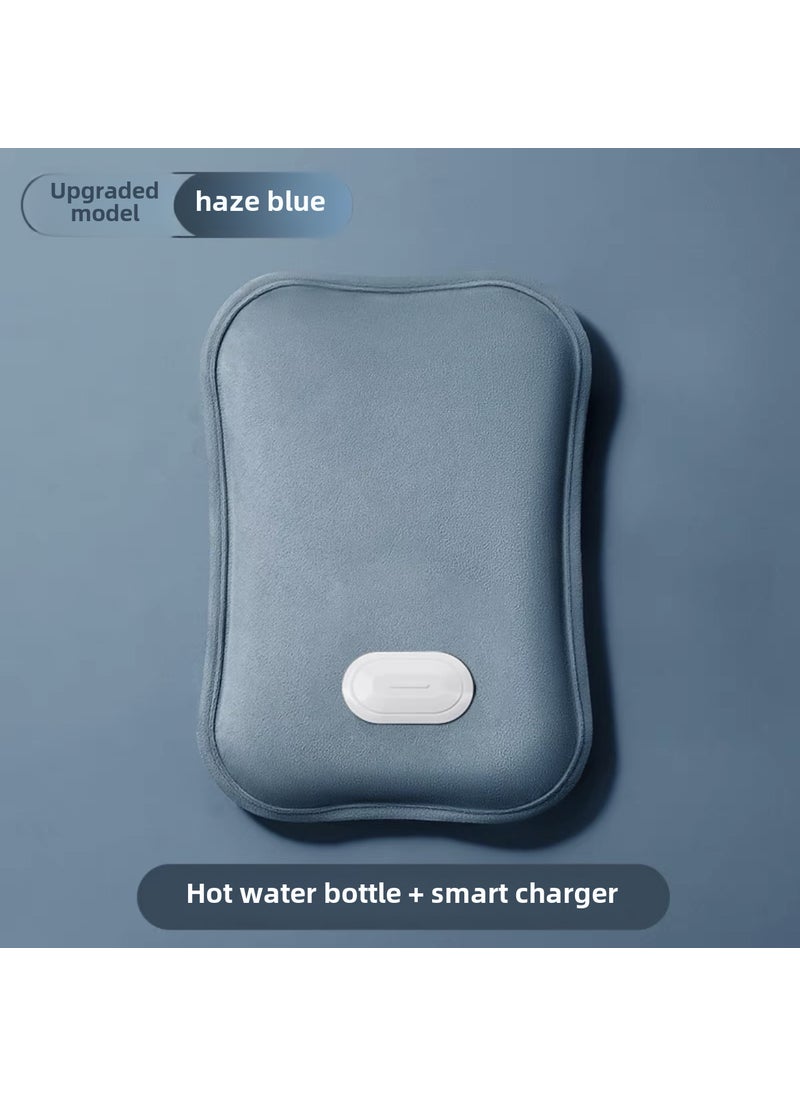 New national standard hot water bag water injection charging explosion-proof digital display exhaust hot water bag hand warmer baby warm handbag wholesale 23 New Lisi velvet-haze Blue [explosion-proof clip]]