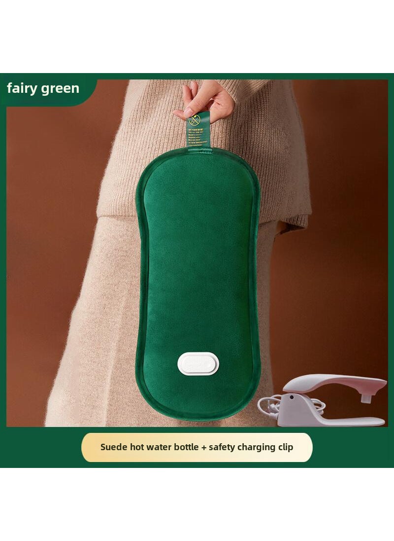 New national standard hot water bag water injection charging explosion-proof digital display exhaust hot water bag hand warmer baby warm handbag wholesale HZ Lined Lisi Velvet-Wizard of Oz Green [Explosion-proof clip]]