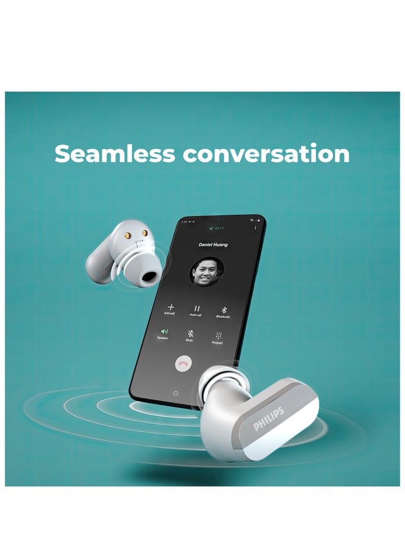 True Wireless Noise-Canceling Earbuds, Clear Calls, 21-Hour Playtime, Ipx4 Water Resistant White