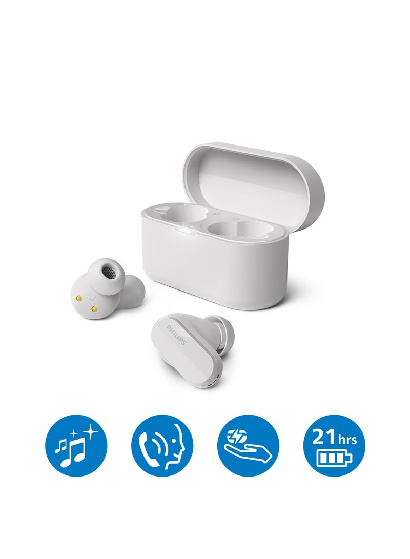 True Wireless Noise-Canceling Earbuds, Clear Calls, 21-Hour Playtime, Ipx4 Water Resistant White