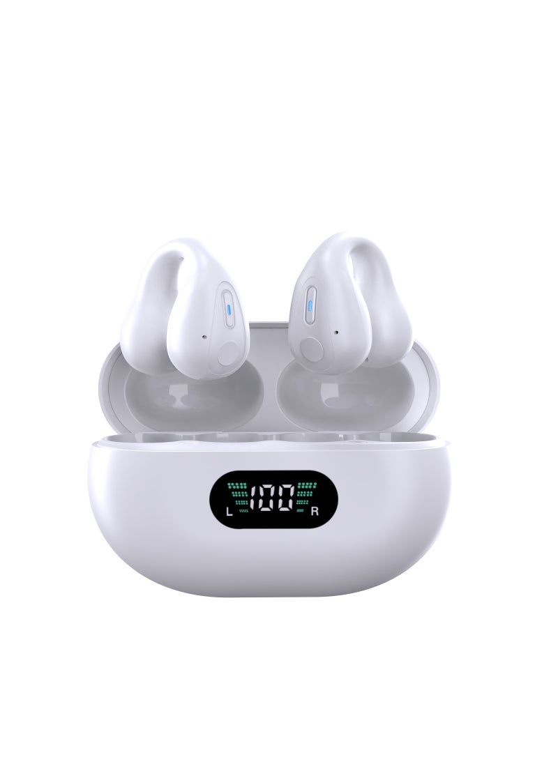 Wireless Bluetooth Sports Earhook Headset with Noise Cancelling YYK-Q80 white