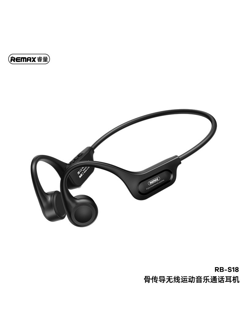 Remax Bone Conduction Sports Wireless Earbuds 5.4 Lightweight RB-S18 cool black