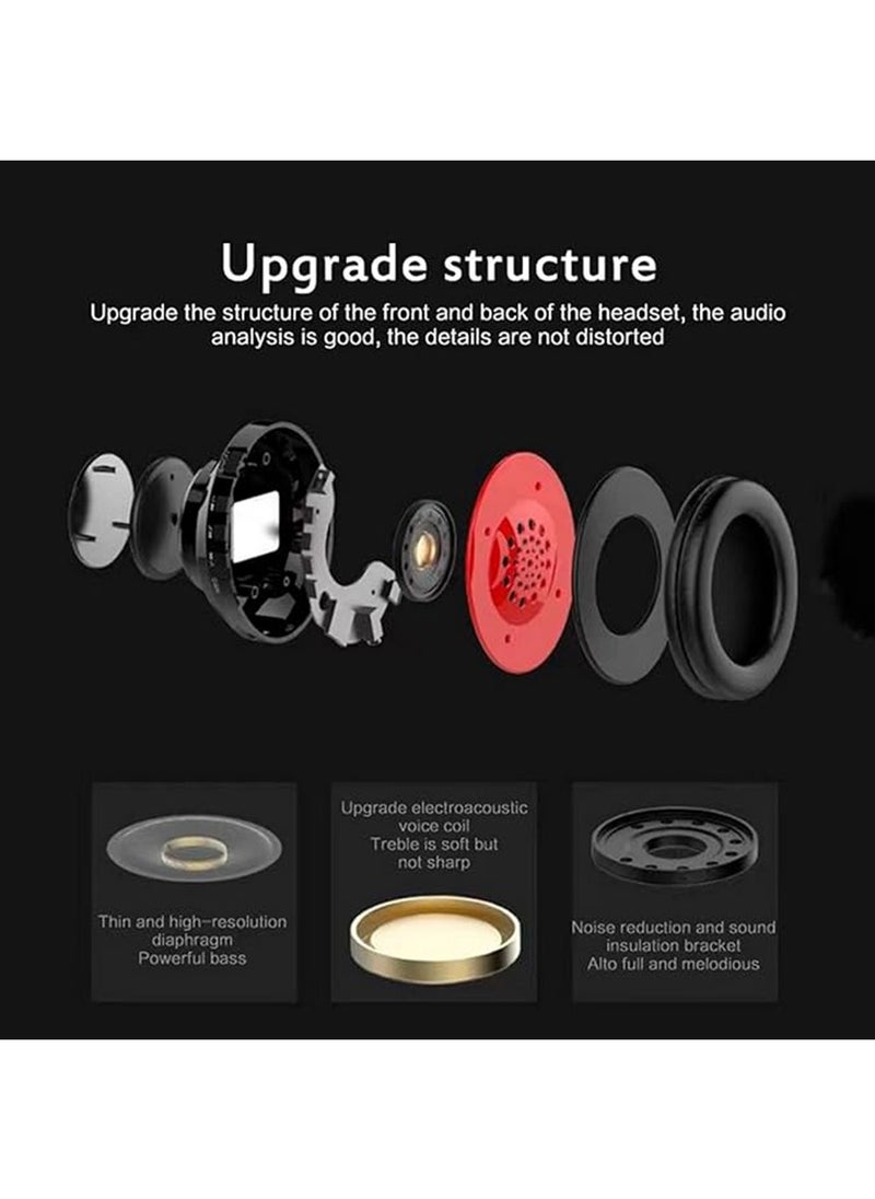Wireless Bluetooth Headphones with Colorful LED Lights,Bluetooth 5.0, Colorful Breathing Lights, Built-in Hands-Free Mic, Foldable and Portable Design, Perfect for Gaming, Music, and Calls