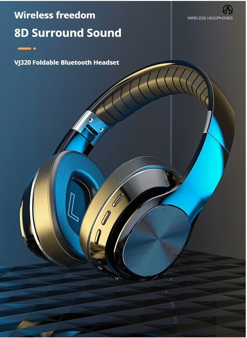 Wireless Bluetooth Headphones Foldable Metal Design High-quality sports headphones Comfortable over-ear Bluetooth headphones Enhanced sound and portability Suitable for travel and sports