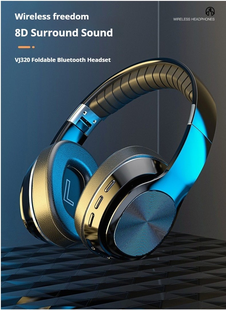 Wireless Bluetooth Headphones Foldable Metal Design High-quality sports headphones Comfortable over-ear Bluetooth headphones Enhanced sound and portability Suitable for travel and sports