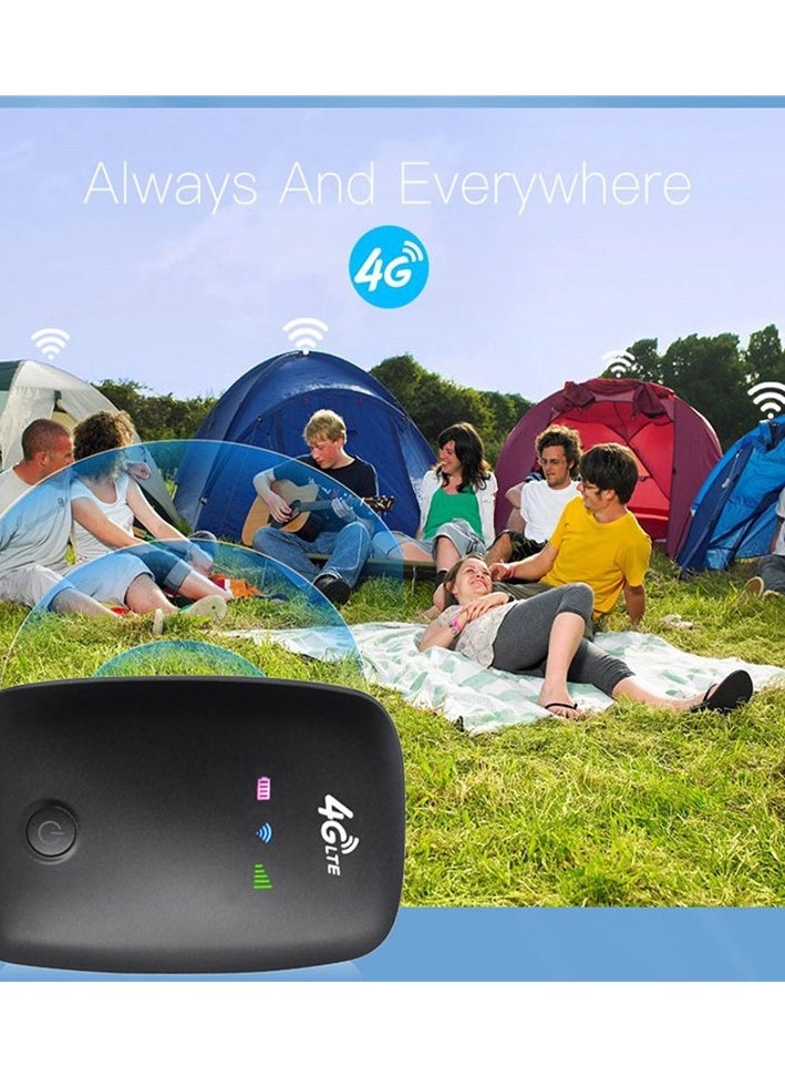 M3-E Portable Mobile Wifi Router 4G LTE CAT4 150MBPS Plugable Card 2100mAH battery Wifi Colour:Black Colour:Black