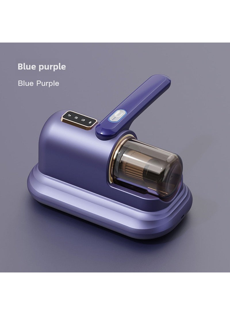 Cross-border acaricide household bed wireless high suction ultraviolet sterilizer hand-held vacuum cleaner for acaricide Blue and purple 12v [upgraded lcd display + double slapping motor]