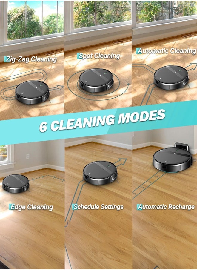 G20 Robot Vacuum with Mop,2 in 1 Mopping Robotic Vacuum with Watertank and Dustbin,Tangle-Free Powerful Suction,Alexa & App Scheduling,  Wi-Fi/App/Remote,Self-Charging, Slim,Black