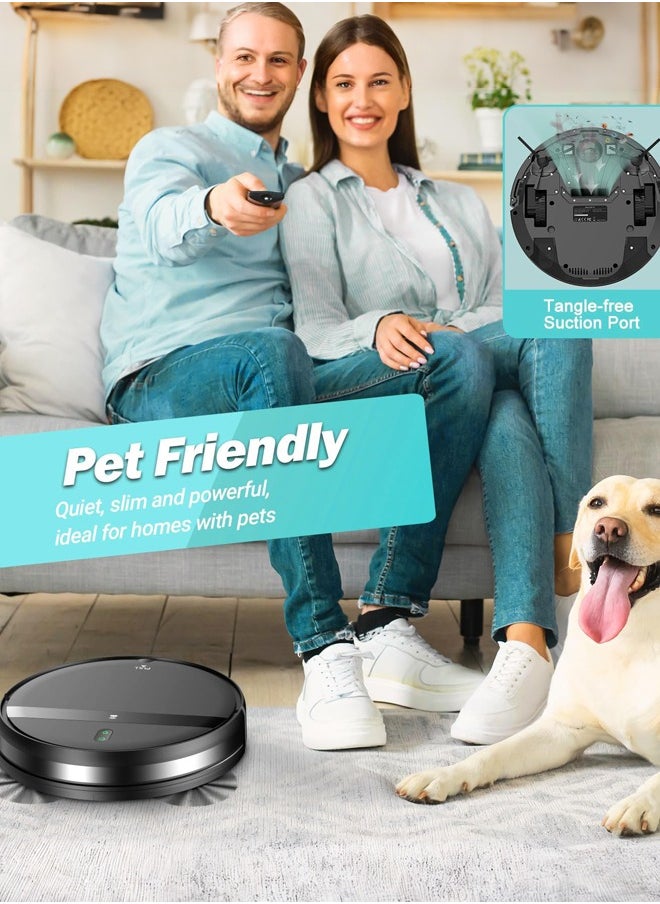 G20 Robot Vacuum with Mop,2 in 1 Mopping Robotic Vacuum with Watertank and Dustbin,Tangle-Free Powerful Suction,Alexa & App Scheduling,  Wi-Fi/App/Remote,Self-Charging, Slim,Black