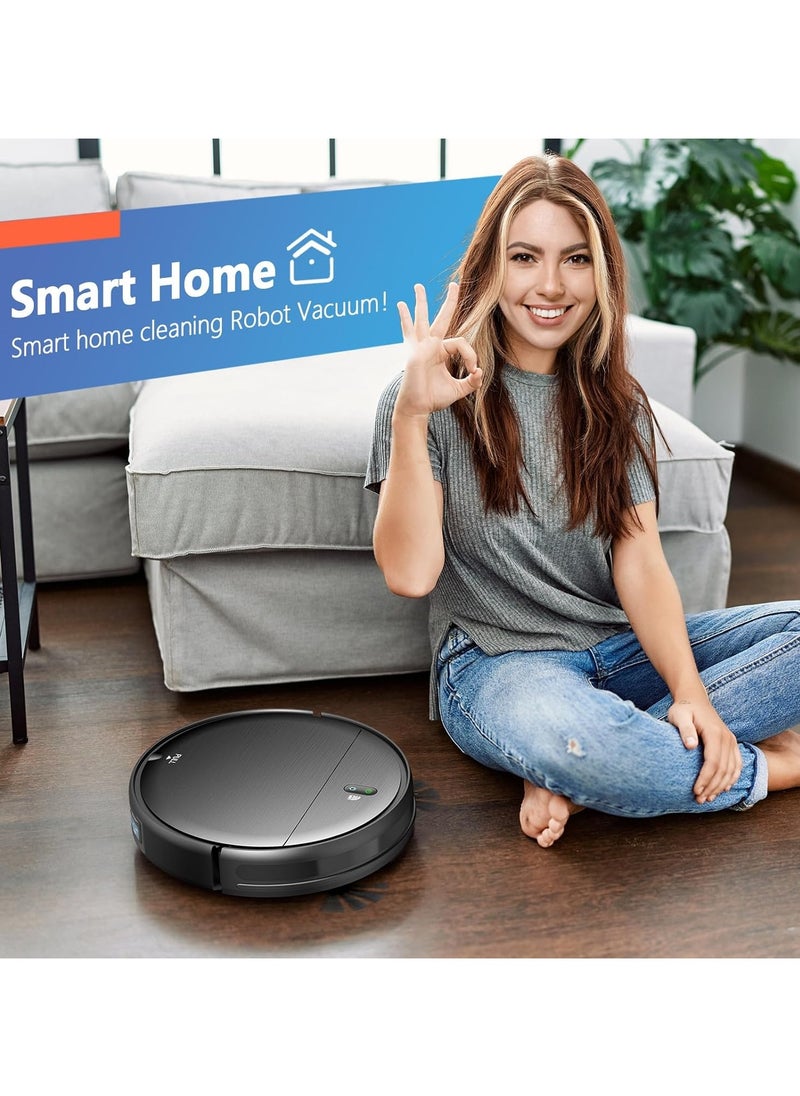 BR151 Robot Vacuum Cleaner with Mop,2 in 1 Mopping Robotic Vacuum with Watertank and Dustbin, Self-Charging, Wi-Fi/Voice/App, Strong Suction, Ease of Use, Self-Charging Robotic Vacuum, Slim, Ideal for Hard Floor, Pet Hair, Carpet