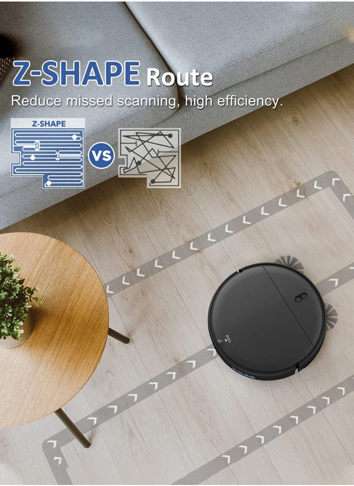BR151 Robot Vacuum Cleaner with Mop,2 in 1 Mopping Robotic Vacuum with Watertank and Dustbin, Self-Charging, Wi-Fi/Voice/App, Strong Suction, Ease of Use, Self-Charging Robotic Vacuum, Slim, Ideal for Hard Floor, Pet Hair, Carpet