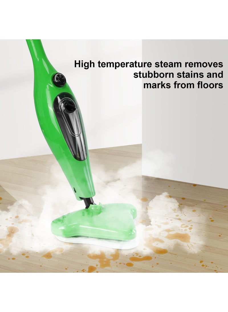 12-in-1 Steam Mop, 1300W Multifunction Handheld Steam Cleaner Mop with 12 Accessories, 3.5m Long Power Cord and Adjustable Steam Modes, Kills 99.9% of Bacteria, That Cleanes & Sanitizes for Cleaning Hard Floors, Carpets, Bathroom, Kitchen, Windows, Garments & Upholstery