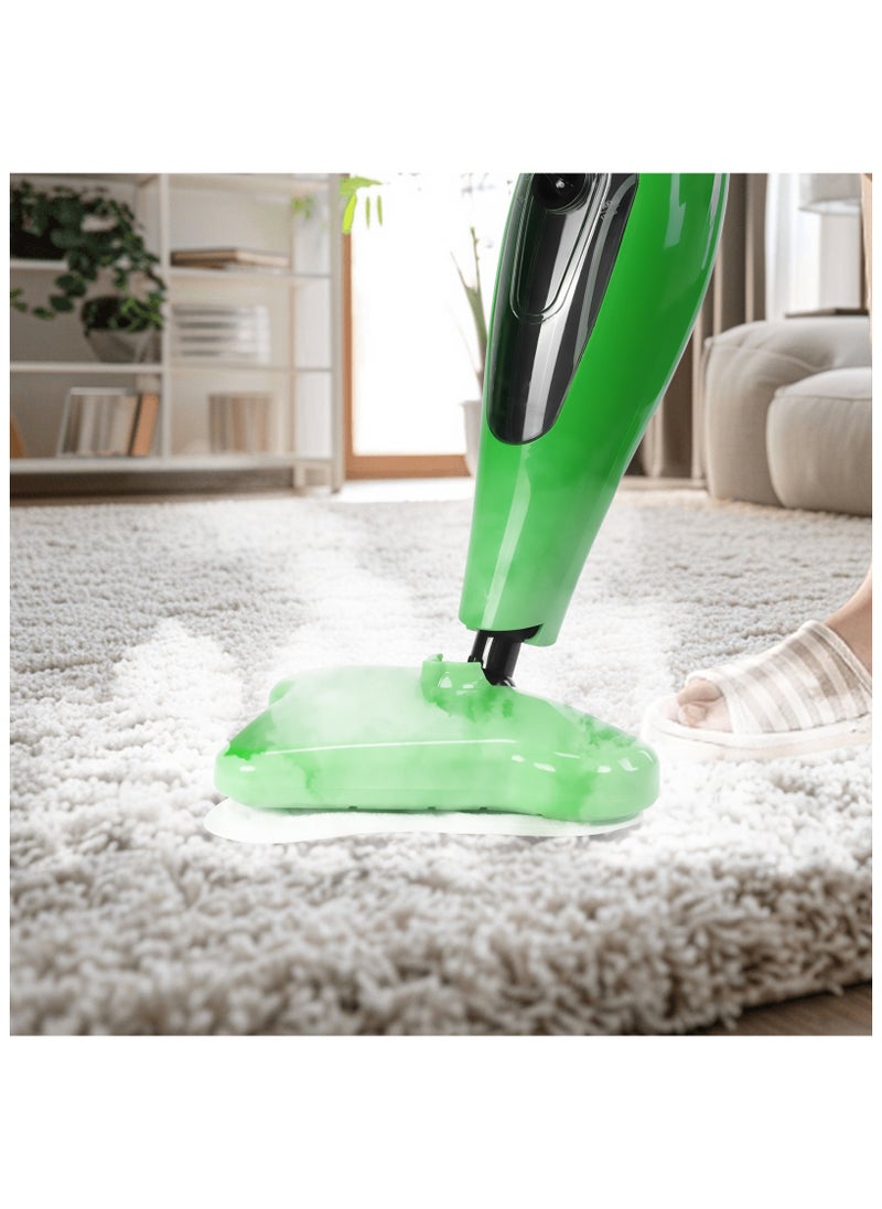 12-in-1 Steam Mop, 1300W Multifunction Handheld Steam Cleaner Mop with 12 Accessories, 3.5m Long Power Cord and Adjustable Steam Modes, Kills 99.9% of Bacteria, That Cleanes & Sanitizes for Cleaning Hard Floors, Carpets, Bathroom, Kitchen, Windows, Garments & Upholstery