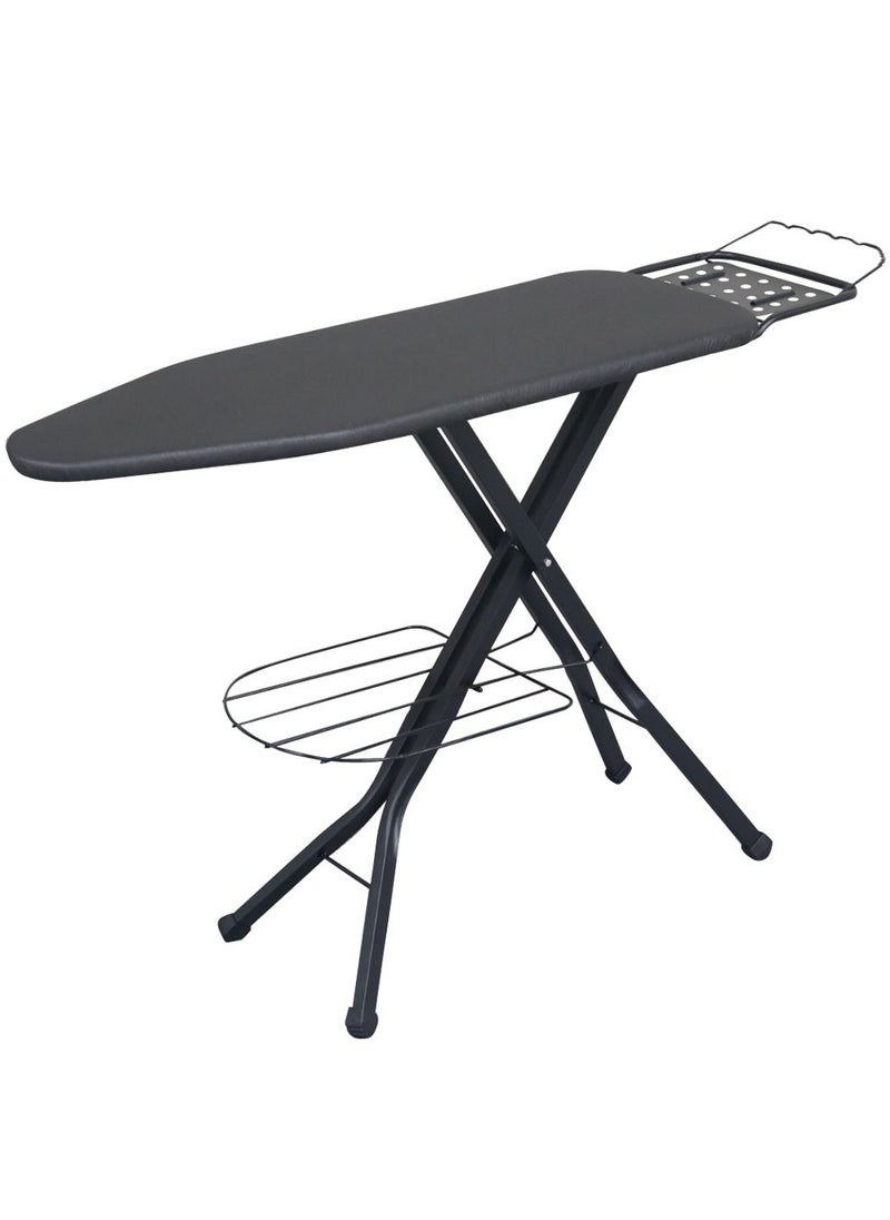 Heavy Duty Ironing Board Foldable Lightweight With Cloth Hanger and Storage 13x43 Inches