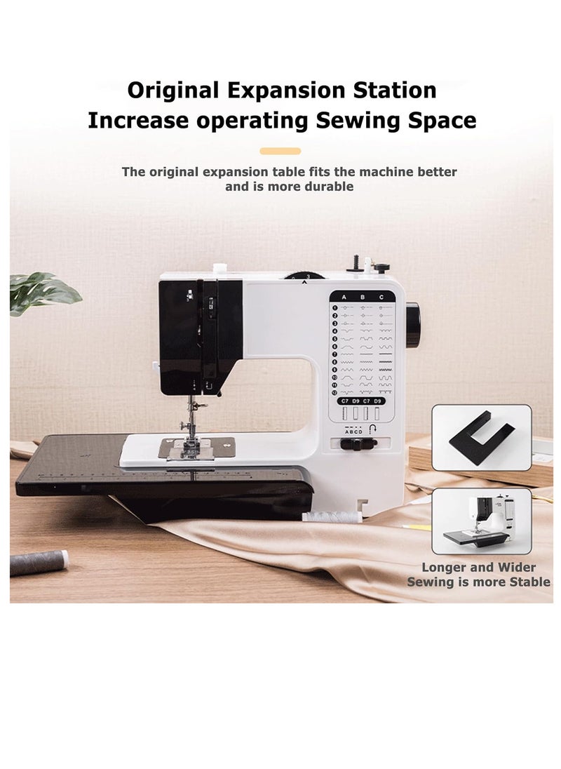 Mini Sewing Machine with Extension Table and Sewing Supplies Set Small Electric Overlock Sewing Machines with Dual Speed,up to 38 Built-in Stitch Patterns