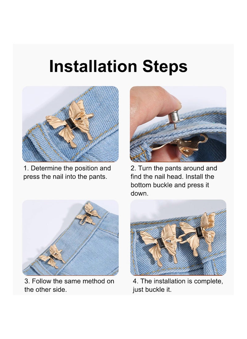 Adjustable Waist Buckle Extender Set, Jeans Nail Free Waist Extender Buttons for Pants, Perfect Fit Instant Button