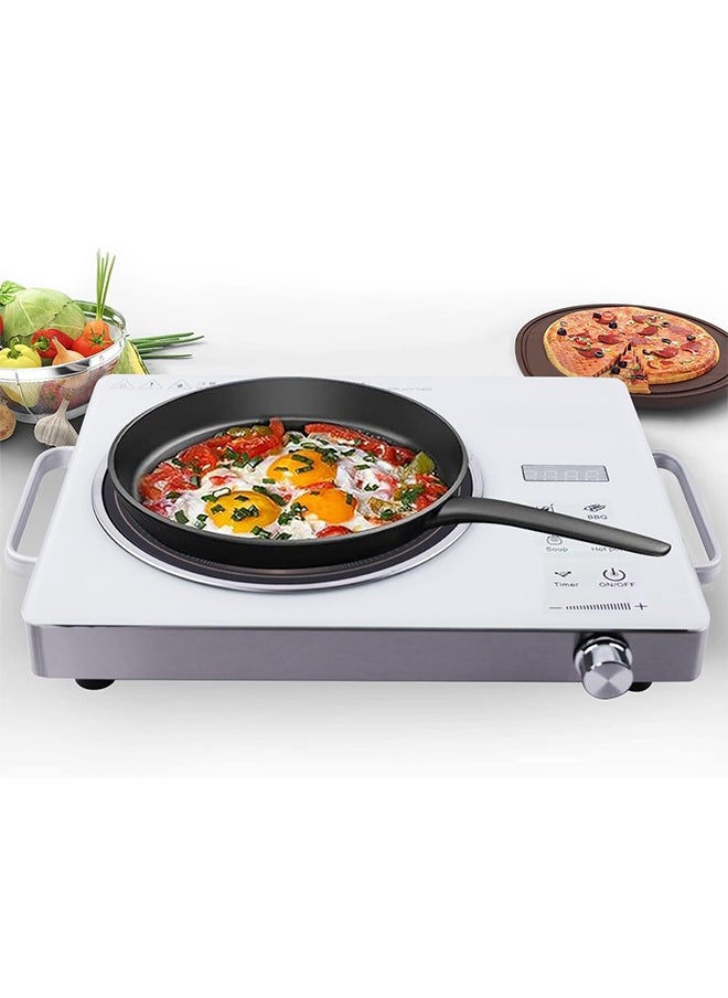 3500W Infrared Cooker,Single Infrared Ceramic Hot Plate,Induction Cooker Electric Infrared Burner Compatible for All Cookwares - White