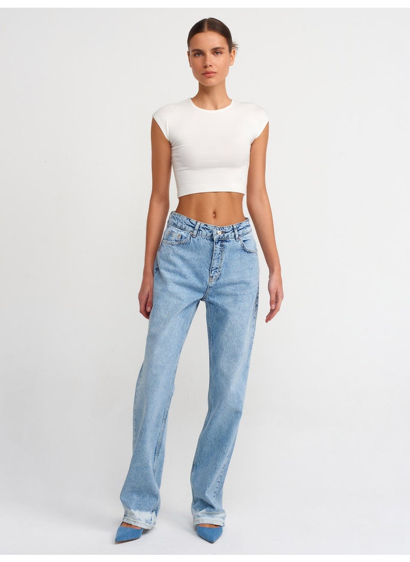 30528 Cotton and Modal Blend Crop Top-Ecru