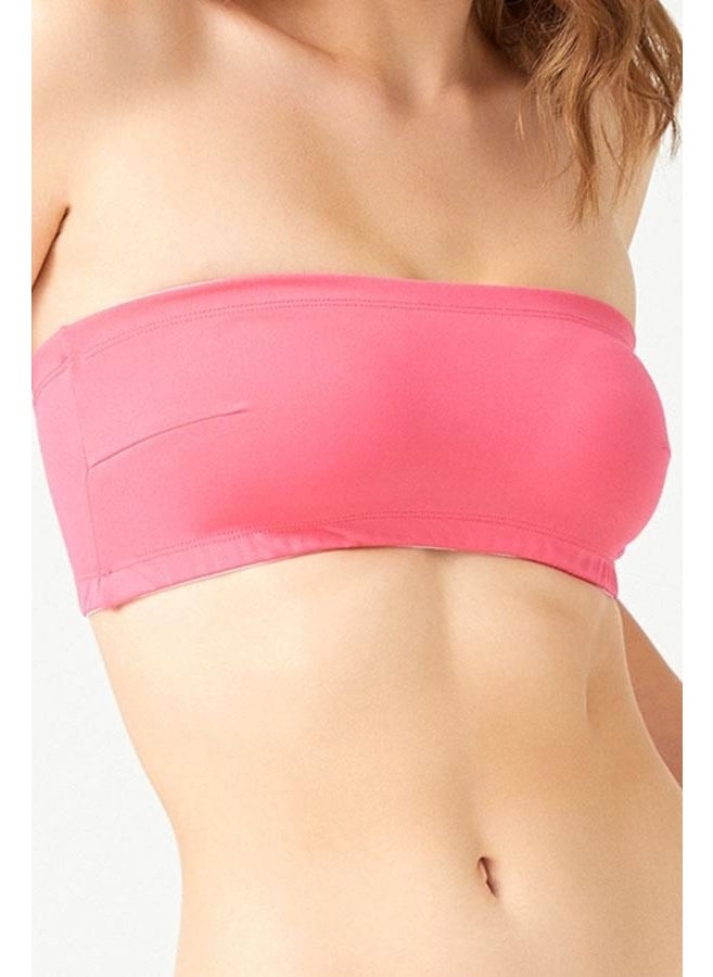 Strapless Crop Top Bustier Pink