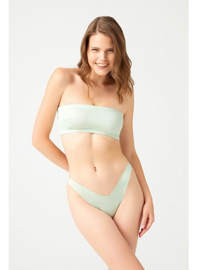 Strapless Crop Top Bustier Mint Green