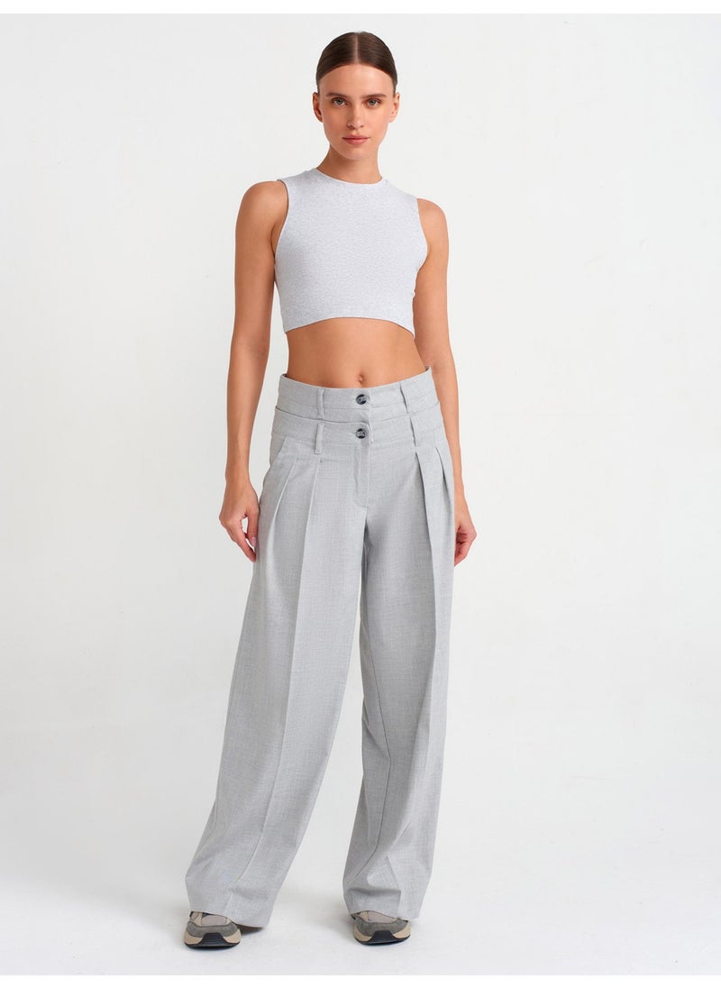 30998 Crop Top-Grey Melange