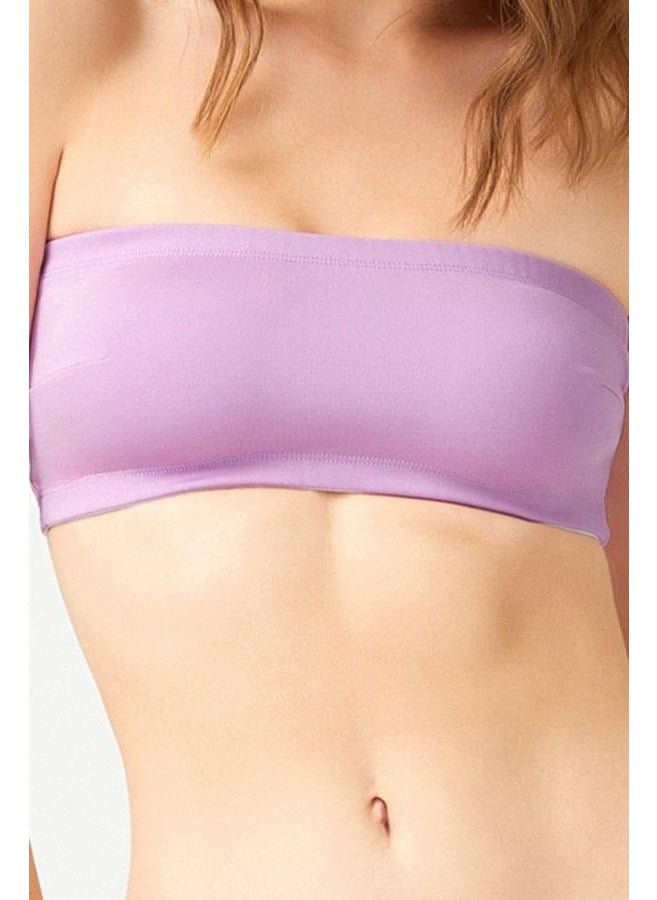 Strapless Crop Top Bustier Lilac