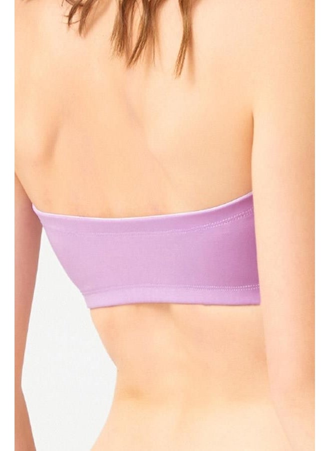 Strapless Crop Top Bustier Lilac