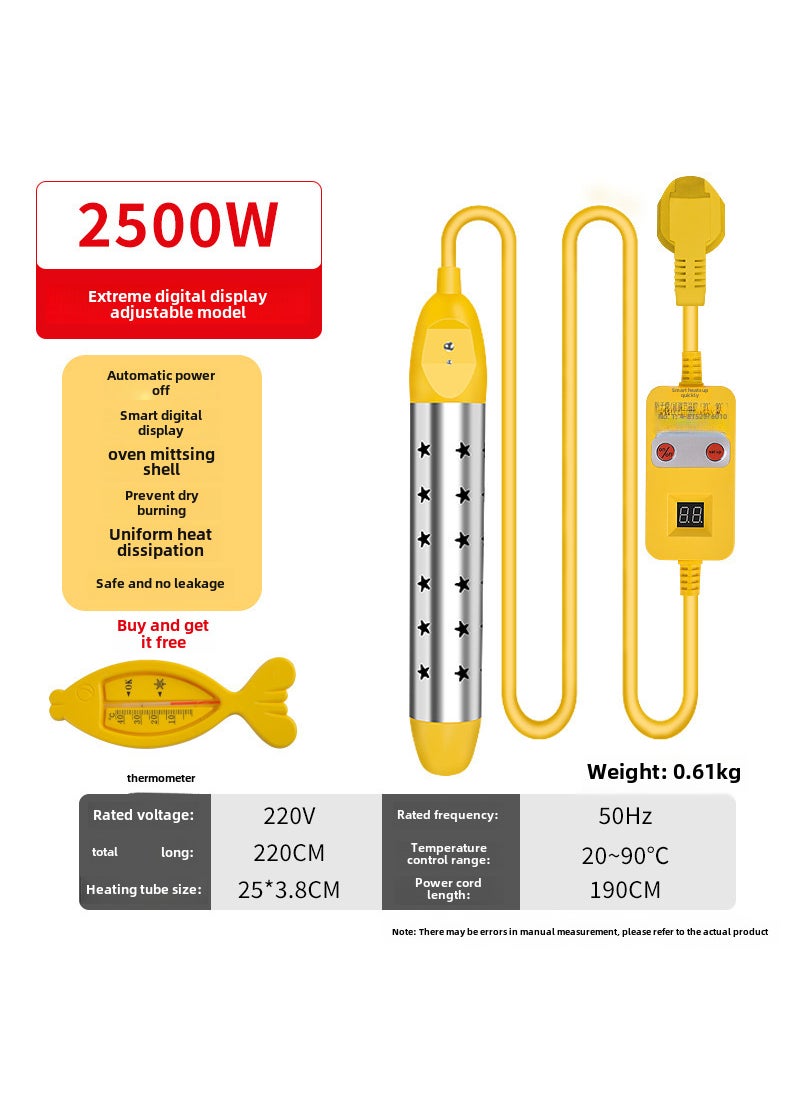 Quick Heat Electric Water Heating Rod 2500w supreme anti-dry burning (digital display adjustable temperature)