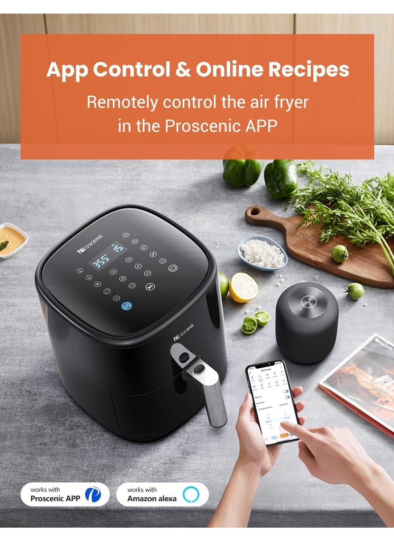 T22 Air Fryer, Smart Air Fryer 5L with 13 Presets & Shake Reminder, LED Touch Screen, Compatible with APP & Alexa, 100+ Online Recipes, Low-Noise, Non-Stick Basket, 1500W