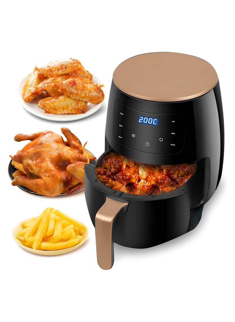 Air Fryer 6L, Digital Air Fryer Touch Screen 360° Hot Air Convection Technology, Temperature and Time Controller, Non stick basket Oil free Use for Frying, Grilling, Roasting, Baking 2400W