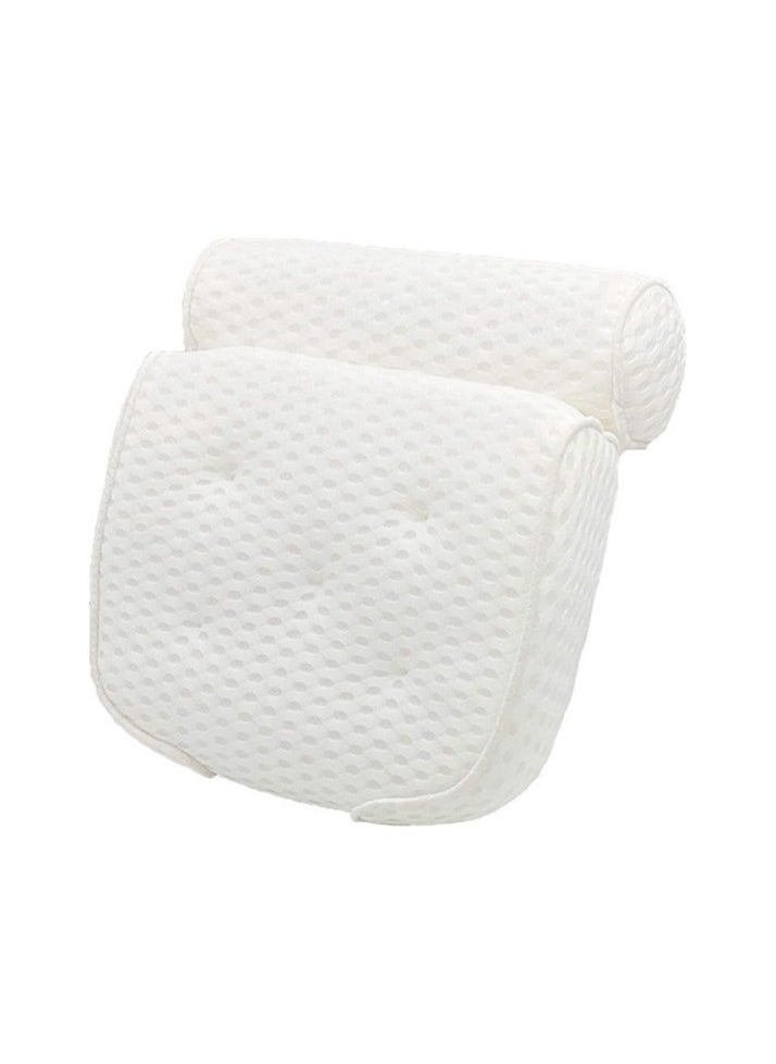 4D Knitting Fabric Bathtub Pillow 7 Suction Suction Spa Bath Bath Bathroom Pillow Bathtub support neck