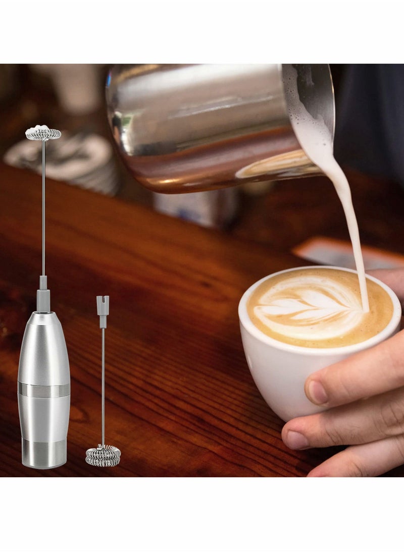 Mini Electric Whisk Coffee Frother Battery Stirrer, Milk Frother Handheld Battery Operated Hand Held Milk Foamer, Mini Mixer for Bulletproof Coffee, Cappuccino, Latte, Frappe, Matcha Tea