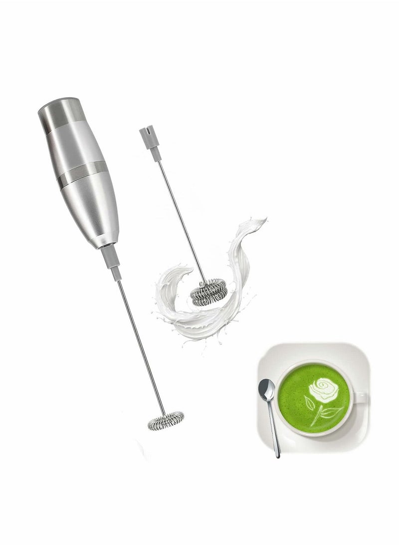 Mini Electric Whisk Coffee Frother Battery Stirrer, Milk Frother Handheld Battery Operated Hand Held Milk Foamer, Mini Mixer for Bulletproof Coffee, Cappuccino, Latte, Frappe, Matcha Tea