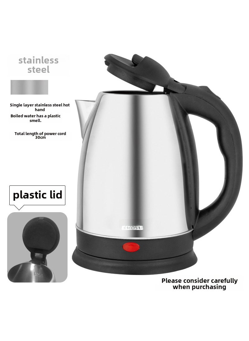 Electric kettle household stainless steel large capacity kettle automatic kettle student dormitory heating kettle 2L Special offer stainless steel single layer