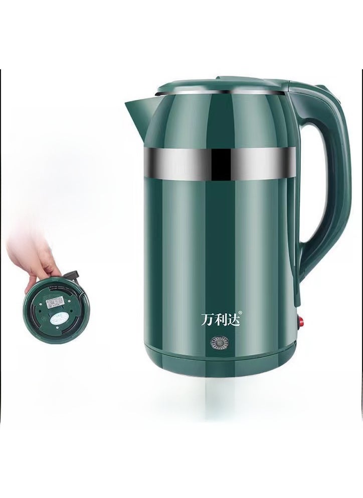 Stainless Steel Electric Kettle Automatic Shutdown 3.0L green color steel one key insulation five years for new