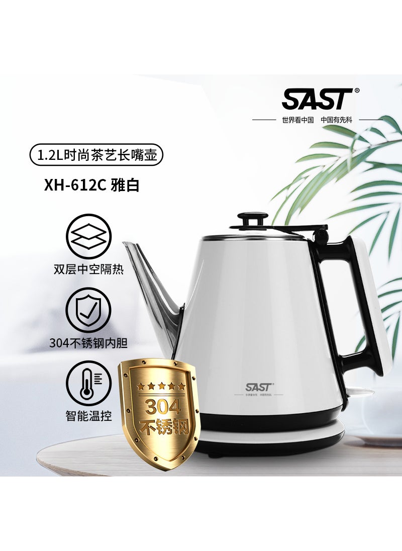 SAST Large Capacity Stainless Steel Electric Kettle 1.2L fashion tea 304 long mouth pot 