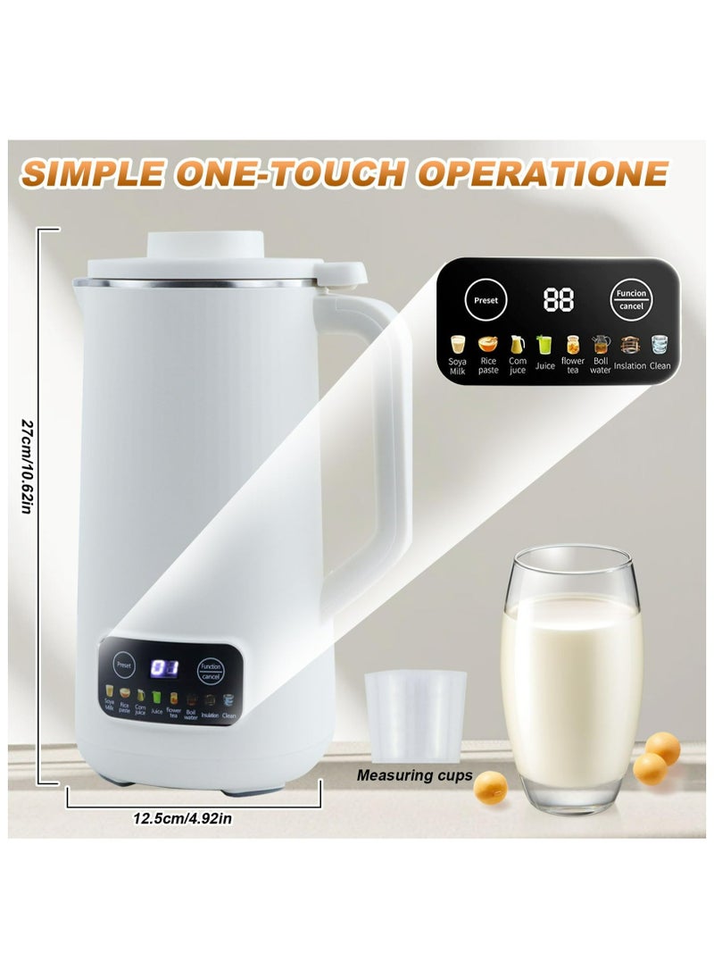 9-In-1 Multifunction Soybean Milk Maker Fresh Fruit Juicer Maker, Nut Milk Maker Water Boiler with 12 Hours Preset, Auto Cleaning