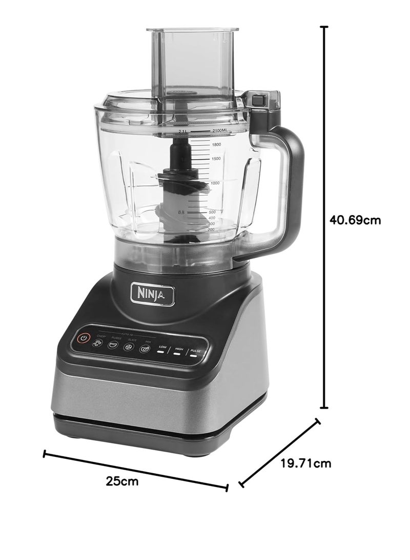 Food Processor with 4 Automatic Programs; Chop, Puree, Slice, Mix, and 3 Manual Speeds, 2.1L Bowl, Chopping, Slicing & Dough Blades, Dishwasher Safe Parts 2.1 L 850 W BN650ME Silver