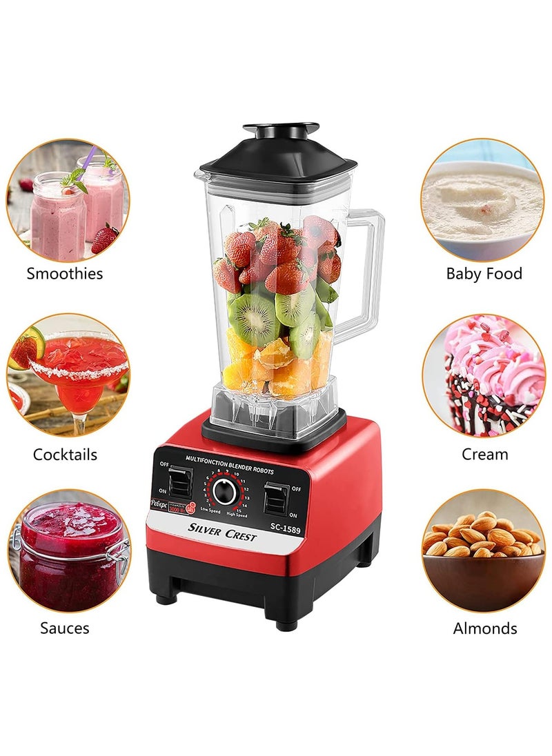 Silver Crest SC-1589 Blender Professional Heavy Duty Commercial Mixer Juicer Speed Grinder 5500W