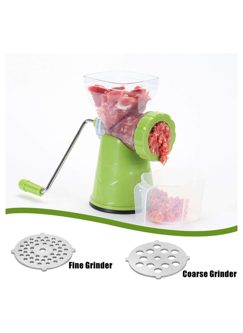 Manual 3-in-1 Rotary Food Processor, Manual Cheese Drum Grater, Hand-powered Meat Grinder Slicer, Easy to Clean Oriental Kitchen Appliance with 3 Drum Blades Kitchen ware Set